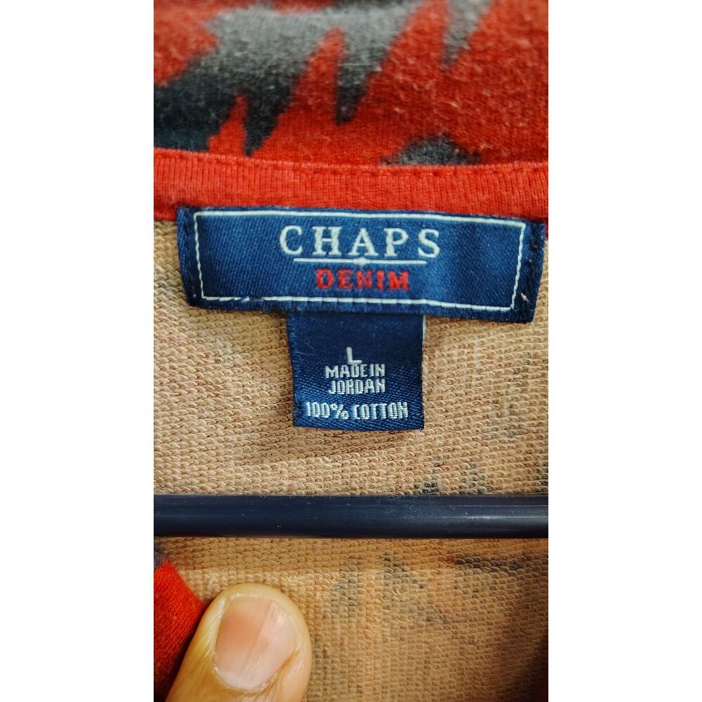 Chaps Brick Color Western Pullover - image 3